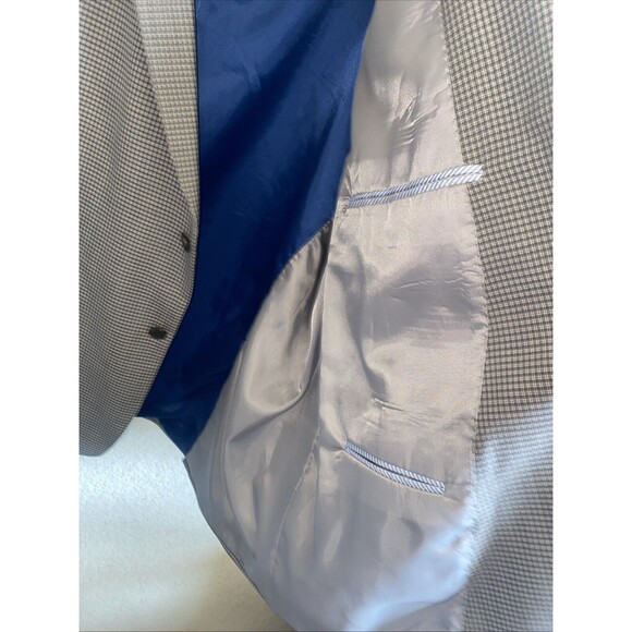 Tommy Hilfiger men sport Blazer jacket 100% worsted wool gingham gray 50R Plaid - Picture 14 of 16